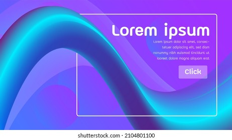 Abstract violet blue gradient color vector background, illustration. Smooth curvy shape purple background.