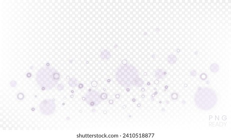 Abstract Violet Bokeh on White Transparent Pattern, Ready for PNG Export, Vector Illustration