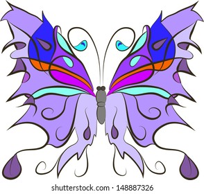 abstract violet butterfly