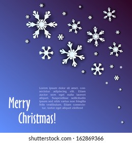 abstract violet christmas background with snowflakes