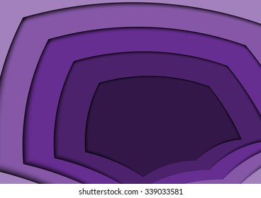 Abstract violet curved 3d hexagon background. Vector Illustration
