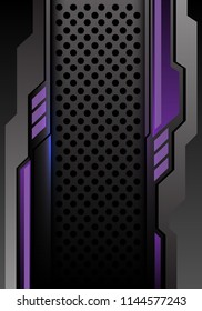 Abstract violet dark gray futuristic on circle mesh design modern futuristic background vector illustration.