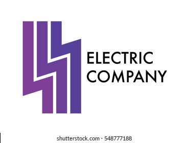 Abstract violet electrical logo