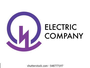 Abstract violet electrical logo