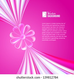 Abstract violet glass flower. Vector illustration, contains transparencies, gradients and effects.