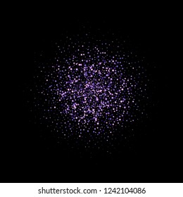 Abstract Violet glitter background. Bright sparkles for card.