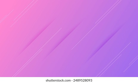 Abstract violet gradient background with lines and shadows. Header banner. Bright abstract presentation backdrop. Vector illustration