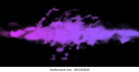 Abstract violet halftone dotted stain. Vector illustration.