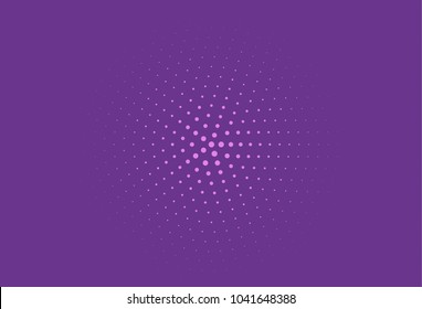 Abstract violet halftone pattern. Futuristic panel. Grunge dotted backdrop with circles, dots, point. Design element for web banners, posters, cards, wallpapers, sites. Vector illustration