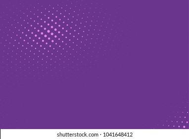 Abstract violet halftone pattern. Futuristic panel. Grunge dotted backdrop with circles, dots, point. Design element for web banners, posters, cards, wallpapers, sites. Vector illustration