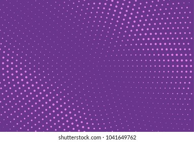 Abstract violet halftone pattern. Futuristic panel. Grunge dotted backdrop with circles, dots, point. Design element for web banners, posters, cards, wallpapers, sites. Vector illustration