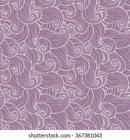 Abstract violet hand-drawn pattern, waves background. Seamless pattern can be used for wallpaper, pattern fills, web page background, surface textures.