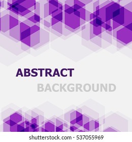 Abstract violet hexagon overlapping background, stock vector