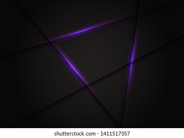 Abstract violet light line cross on dark grey design modern luxury futuristic background vector illustration.