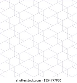 Abstract violet line triangle and hexagon on white background, vector illustration