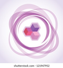 abstract violet opacity rings, background illustration