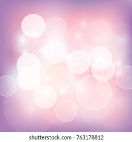 Abstract violet and pink bokeh background. Vector illustration.