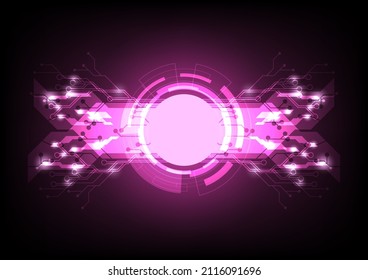 abstract violet or pink color technology computer circuit design innovation Hi-tech communication concept vector background.