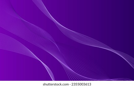abstract violet purple lines wave curves smooth gradient background