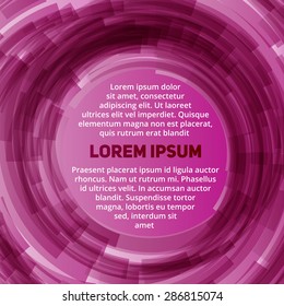 Abstract violet round text presentation template for design process