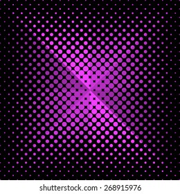 Abstract violet vector halftone origami design on black