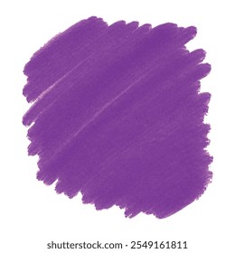 Textura de papel de pintura de mão de escova de aquarela violeta abstrata isolada sobre fundo branco. Gotas roxas, listradas, estrias, manchas. Oval de traçado de pincel roxo. Linha de caneta marcadora do espaço do pincel de tinta para texto 