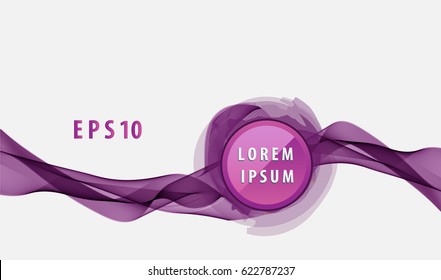 Abstract violet wave image on a light background. Round logo. Place for text
