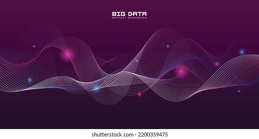 Abstrakte Violett-Wellenlinie Big-Data-Visualisierung