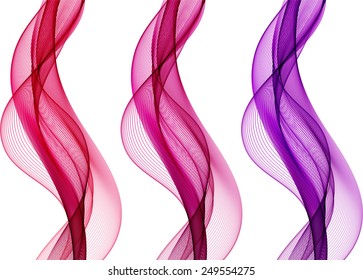 Abstract violet waves isolated on white