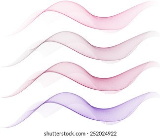 Abstract violet waves isolated on white