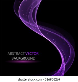 Abstract violet waves on black