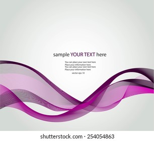 Abstract violet waves on gray background