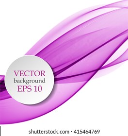 Abstract violet waves on white background
