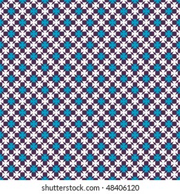 Abstract violet, white and blue seamless pattern (vector)