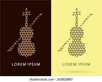 Abstract Violin, designed using brown and black triangle line, logo, symbol, icon, graphic, vector.
