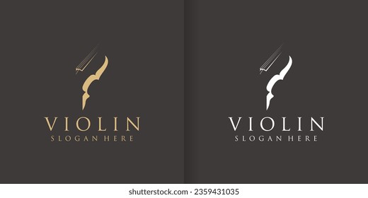 Abstract violin musical instrument vector logo