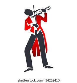 abstract violin player - vector musicians