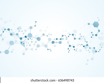 Abstract virtual background with molecular structure particles. Scientific Concepts and Vector Connections