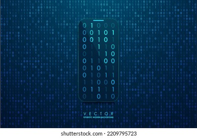 Abstract virtual digital stream. Binary computer code background. Storage cloud structure. Big data transfer concepts in internet. Graphic concept for your design.