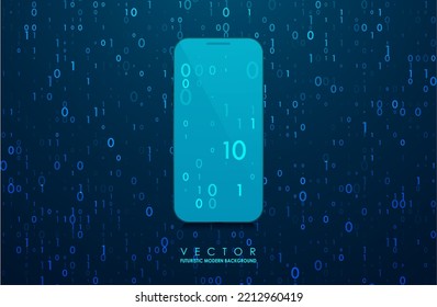 Abstract virtual digital stream. Binary computer code background. Storage cloud structure. Big data transfer concepts in internet. Graphic concept for your design.