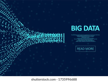 Abstract virtual digital stream. Flowing digital code and neon glowing wave. Storage cloud structure. Big data transfer concepts in internet. Graphic concept for your design