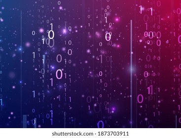 Resumen de flujo digital virtual. Fluyendo código binario. Estructura de nube de almacenamiento. Grandes conceptos de transferencia de datos en internet. Concepto gráfico para su diseño.