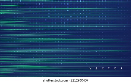 Abstract virtual digital stream. Flowing binary code. Storage cloud structure. Big data transfer concepts in internet. Graphic concept for your design