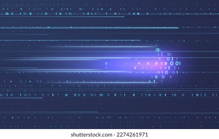 Abstract virtual digital stream. Flowing binary code. Storage cloud structure. Big data transfer concepts in internet. Graphic concept for your design.