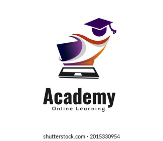 abstract virtual online success learning logo template illustration inspiration
