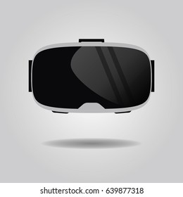 Abstract virtual reality glasses icon on gray gradient background