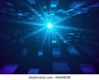 Abstract Virtual Space. Virtual Technology Background. Vector Illustration.