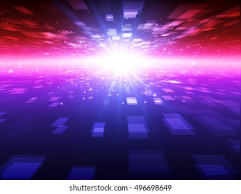 Abstract Virtual Space. Virtual Technology Background. Vector Illustration.