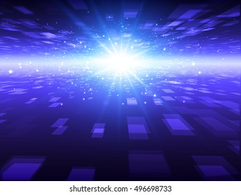 Abstract Virtual Space. Virtual Technology Background. Vector Illustration.