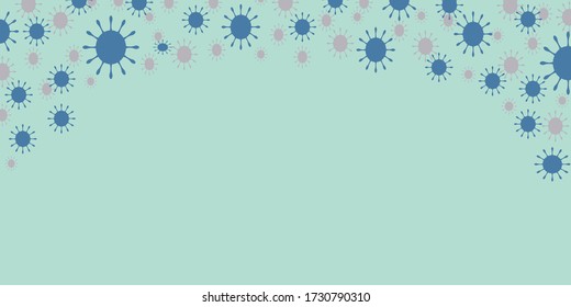 Resumen del fondo del virus. Nuevo coronavirus 2019-nCoV sobre fondo verde. concepto de virus, fondo de biología abstracta. ilustración vectorial